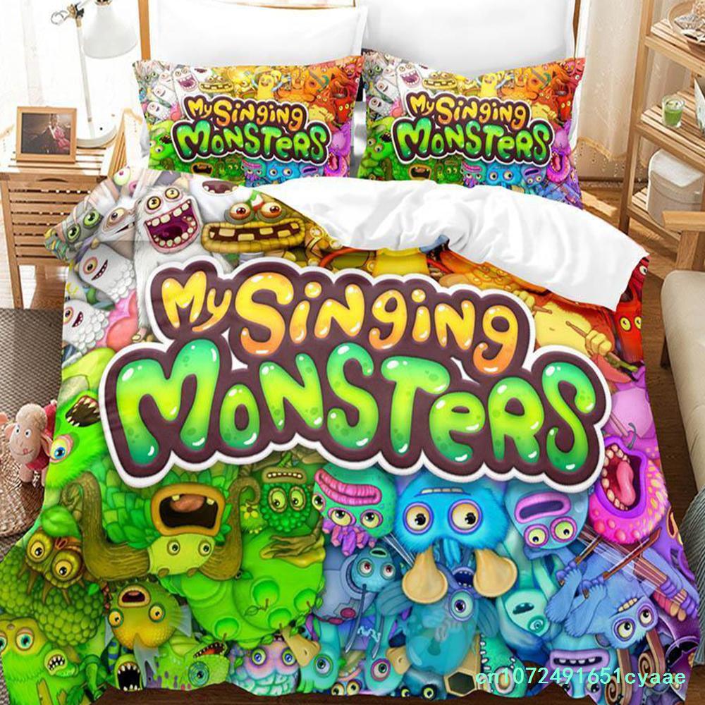 Spiel My Singing Monsters Bettwäsche-Set Einzelbett Twin Full Queen King Size Bettwäsche-Set Erwachsener Kinderzimmer Bettbezug-Sets Heimtextilien