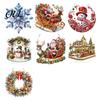 Faux Diamond Art Ornament Kit Christmas Kit, Santa Snowman Hanging DIY Sparkling Ornaments Acrylic Pendant with Rhinestones Craft for Adults, Holiday