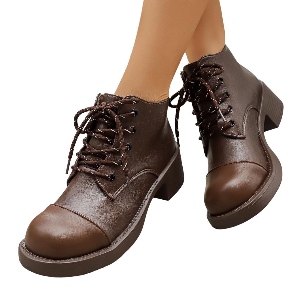 Women's Vintage Boots with Mid Heel for Fall and Winter