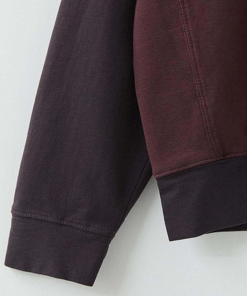 Leopeusaideu Contrast Panel Long Sleeve Burgundy/Deep Purple