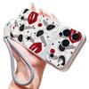 Leopard Kiss Lips Leather Lanyard Case For iPhone 18 Pro Max 17 16 15 14 13 Pro Max Luxury Hybrid TPU+PU Anti-skid Soft Phone Cover