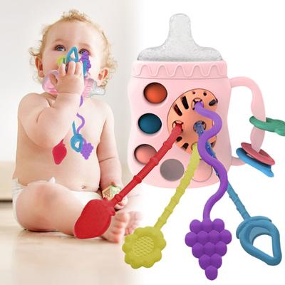 Giocattolo per bambini, antistress, forma, rullo per denti, manico in cartone animato, frutta, cognizione, coordinazione, miglioramento della mano e dell'occhio, colore brillante