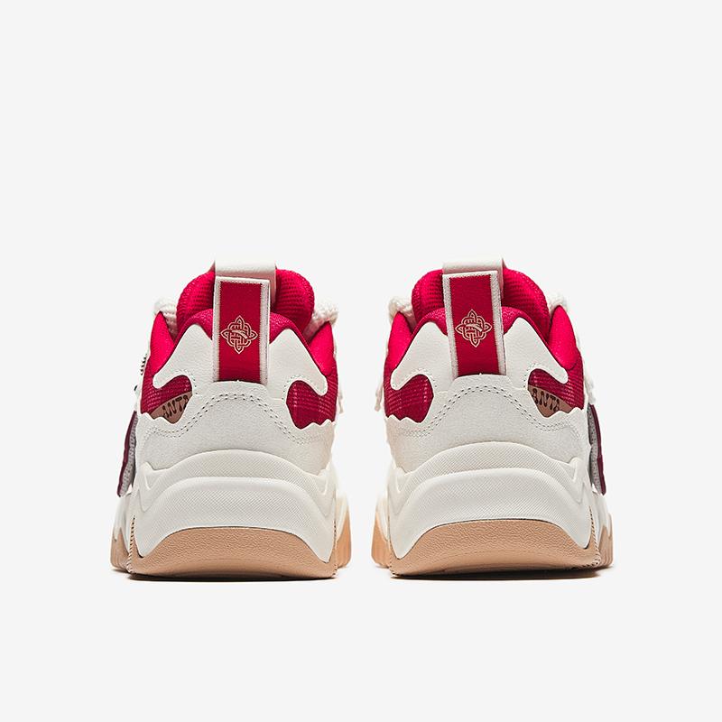 Anta Kids Milkshake Trendy Fashion Comfortable Versatile Non-Slip Wear-Resistant Low-Top Kids Skate Shoes Kids skate shoes White Red 322518020-1