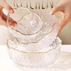 Nordic Gold Rim Glass Salad Bowl