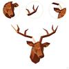 Deer Head Sculpture Wall Art Birthday Gift Crafts Animal Statue Resin Figurine for Bedroom Indoor