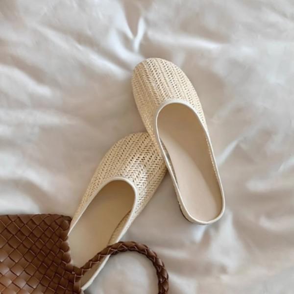 Yuanlitong Baotou Cool Slippers Women's High-end Fashion Woven Flat Sandals Women's High-end Women's Shoes
