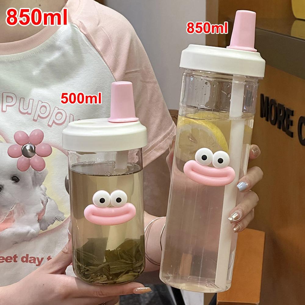 Drinkware Plastic Straw Cup Transparent Straigh Drinking Water Bottle Large Capacity Water Cup Bubble Tea Coffee