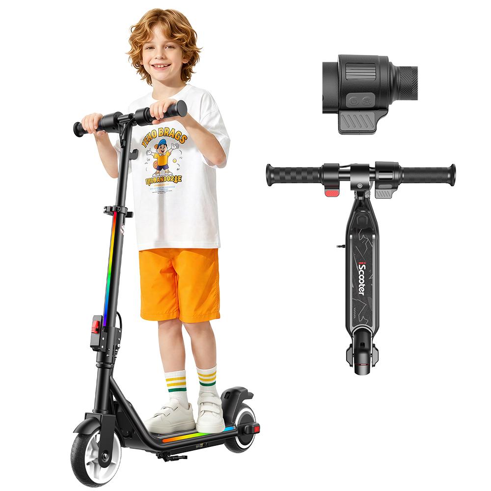 iScooter IK3MAX Kids Electric Scooter 200W Motor 4.5Ah Solid Tires Foldable & Height Adjustable 3-Speed  Electric Scooter for Kids