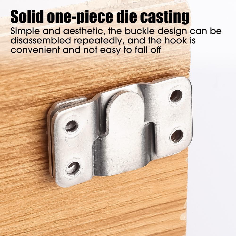 Stainless Steel Interlock Hanging Buckle Heavy Duty Photo Frame Hook Wall Mounted Flush Mount Brackets For Furniture Connector