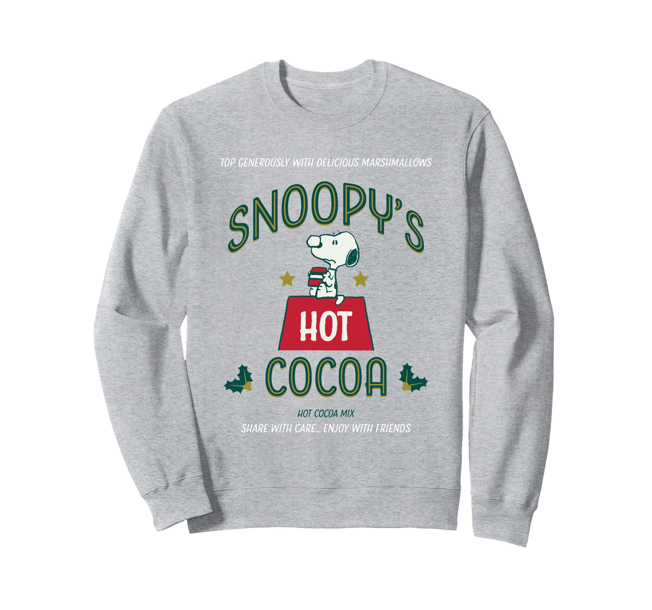 

PEANUTS Christmas Snoopy Hot Cocoa Sweatshirt серый