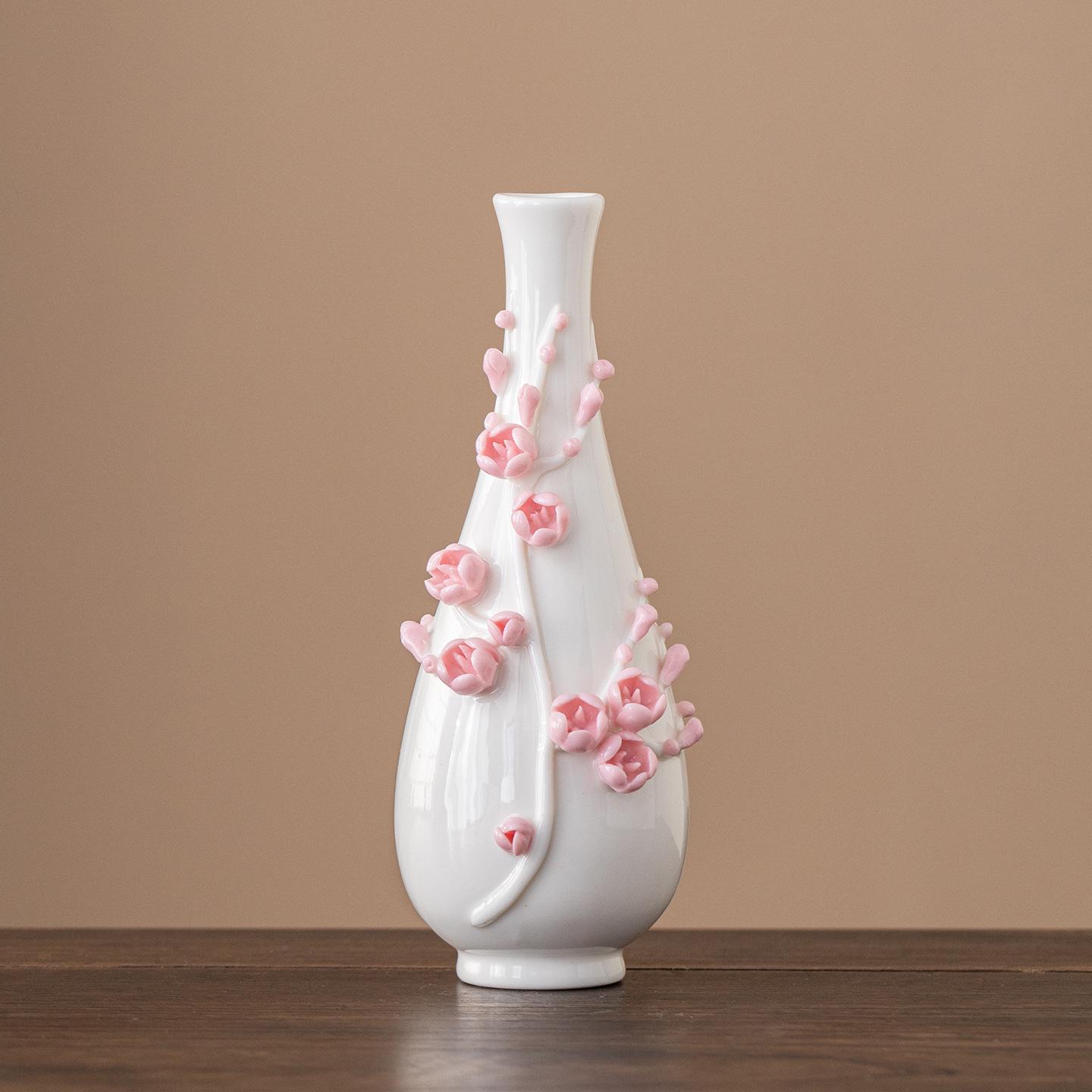

Handmade Ceramic Plum Blossom Vase Ornament for Home Decor None