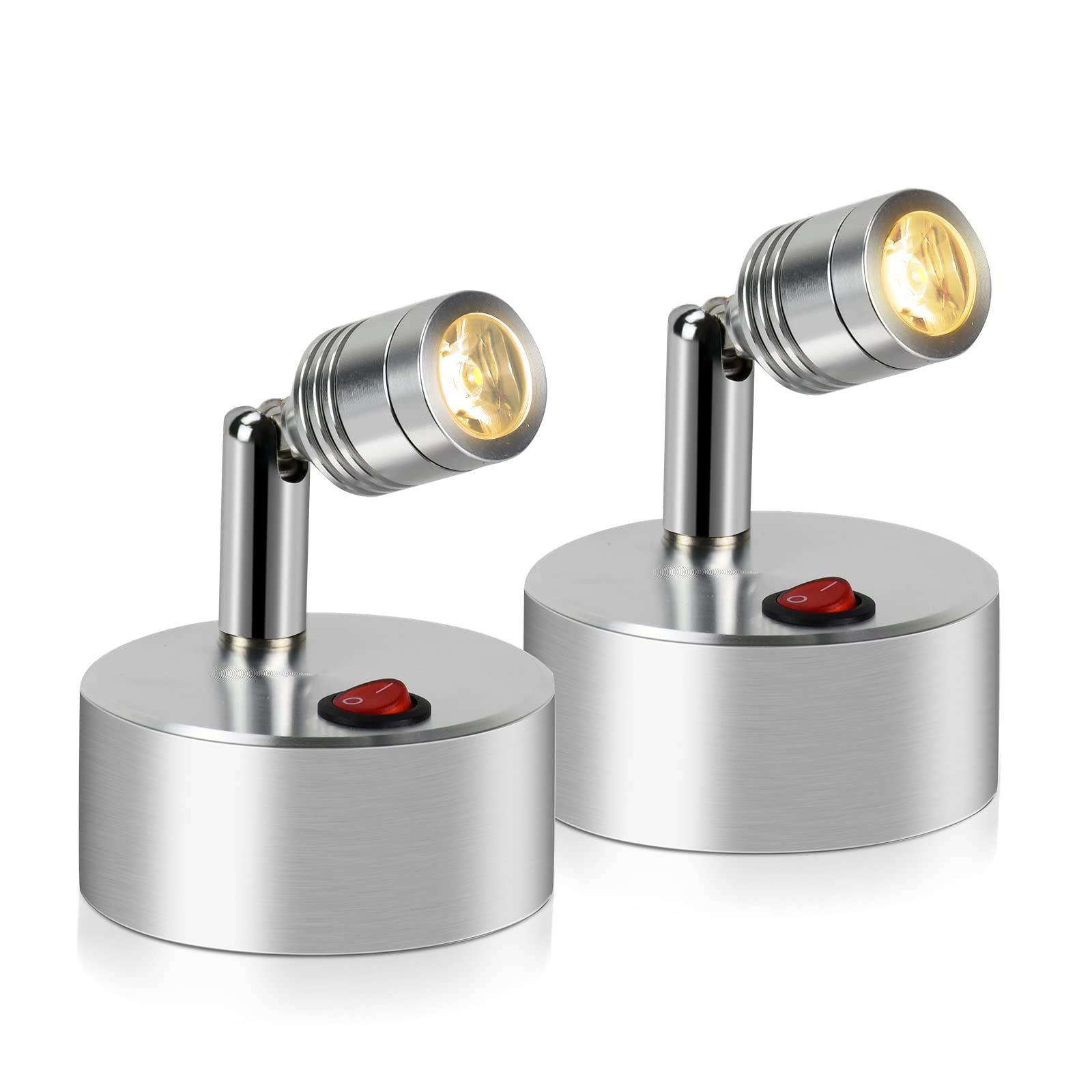 

zmayastar Wire-Free LED Spotlight, Set of 2, Special Offer, Showcase Lighting, Ceiling Lighting, Adjustable Angle, Warm White, ZM-TYNN-010D