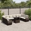 VidaXL Garden Furniture Set and Cushions 11 Pcs Brown Braided Resin 3268783