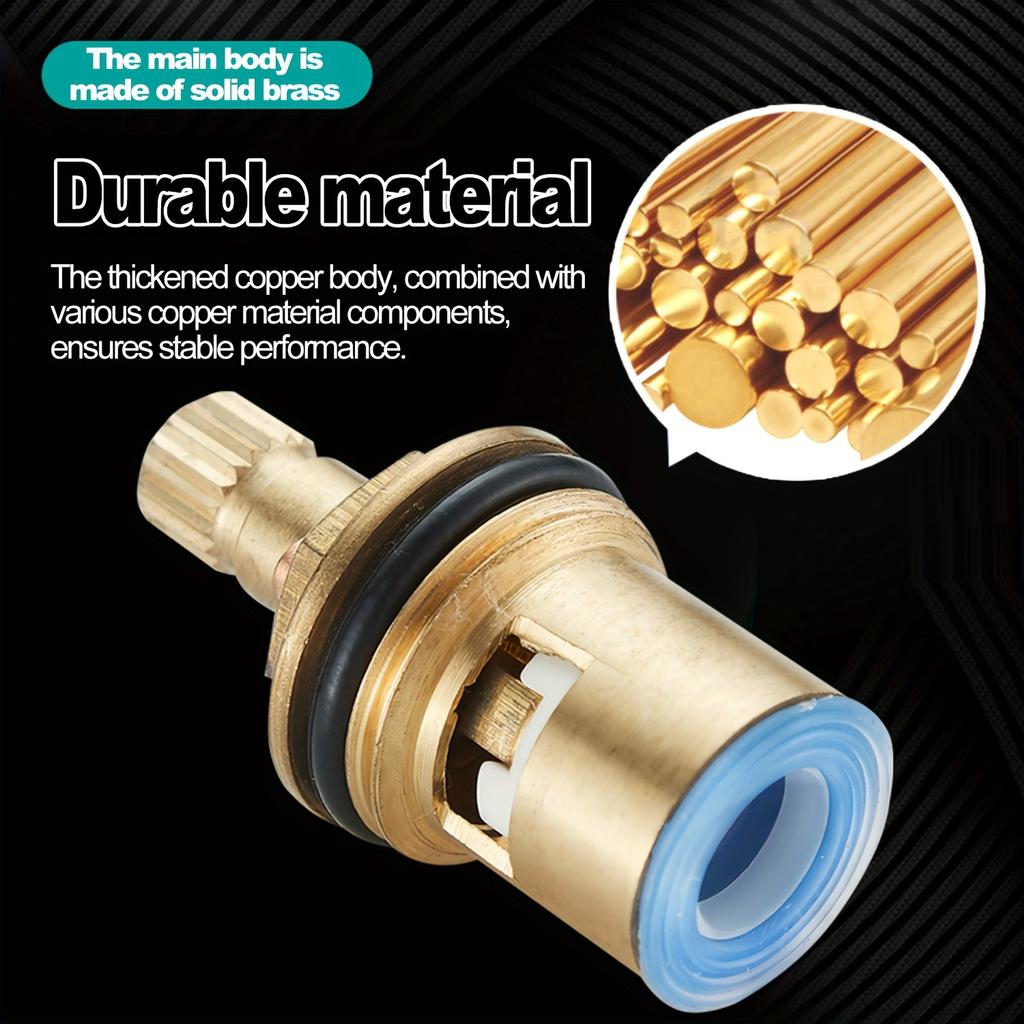 1/2pcs Brass Ceramic Cartridge Faucet Valve Stem for Bathroom Sink, Durable Replacement Faucet Stem, Universal Connector Thread