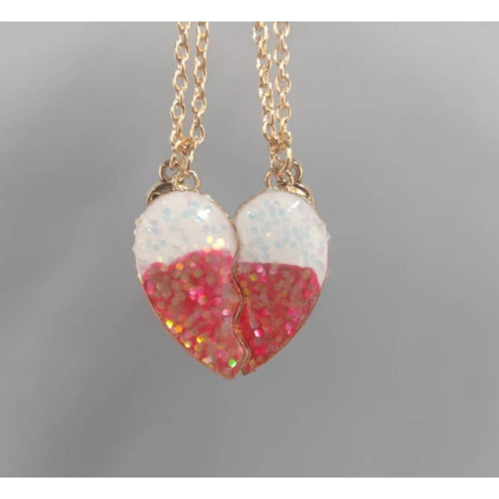 Children's Oil Rainbow Love Necklace BFF Good Friend Set Necklace Female Light Luxury Girlfriend Necklace