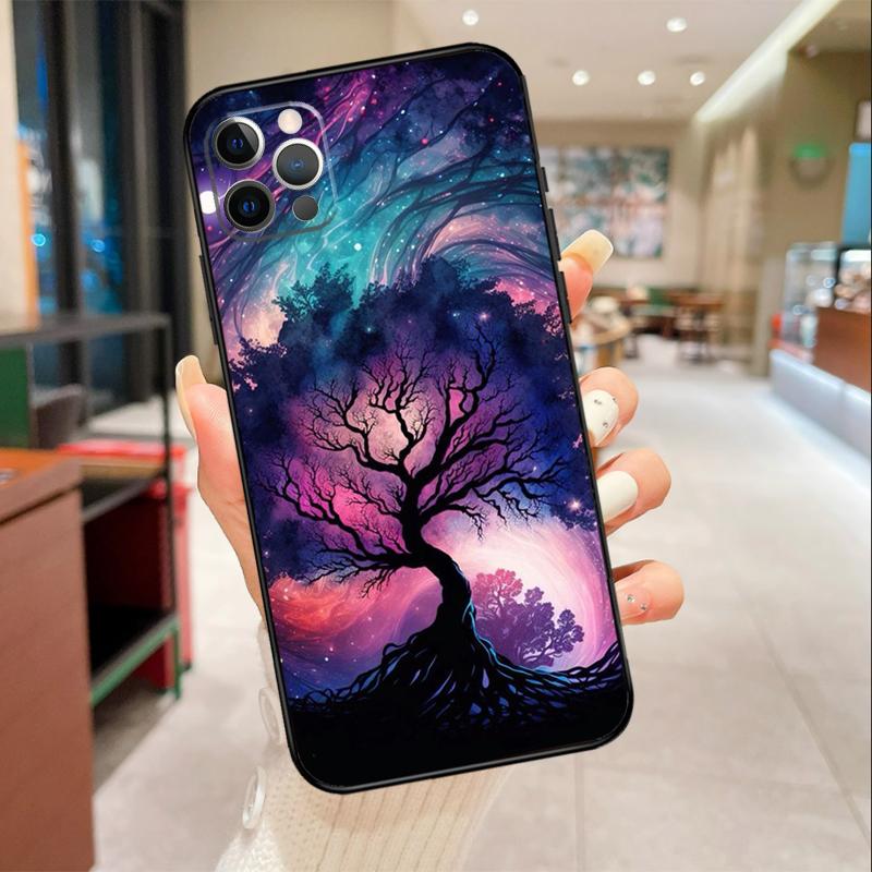 Tree of Life Space Galaxy Stars Phone Case For iPhone 17 Air 16 15 13 11 12 14 Pro Max mini 15 16 Plus 16e Protective Cover