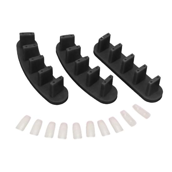 3x Nail Acrylic Base Display Training Frames 10x False Nail Tips Manicure Tool