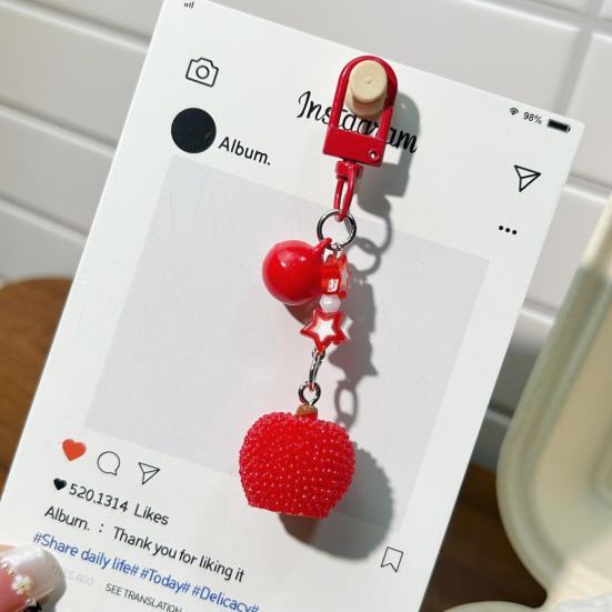 Bag Pendant Star Fruit Shape Bag Hanging Ornament with Bell Sound Stress Relief Charm Key Chain Hanging Ornament