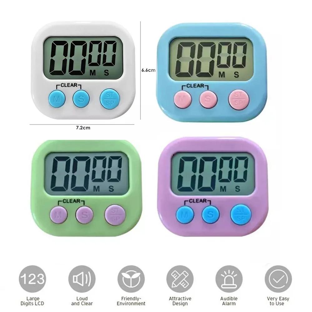 Digital kitchen timer large digital loud alarm magnetic bracket with large LCD display screen (excluding battery)