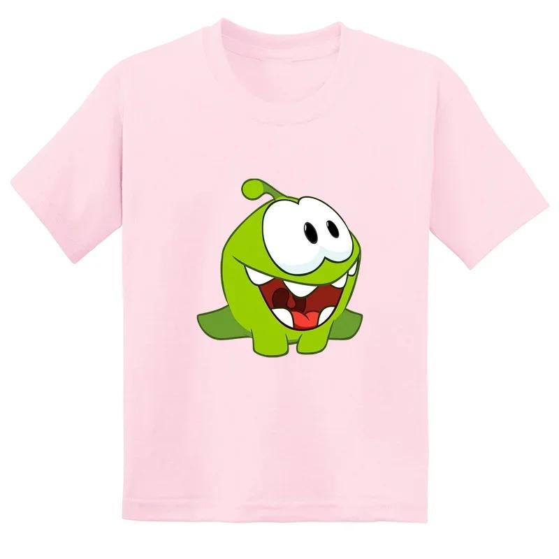 Cut the Rope Om Nom Frog Kids T-Shirt Funny Cartoon Summer Short Sleeve Baby Boys Girls Cute Clothes for Children