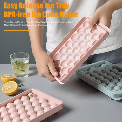 33 Ice Hockey Puck Ice Cube Mold Tray Easy Release Food-Grade Ice Cube Maker Whiskey Cocktail Kitchen Tool Accessories