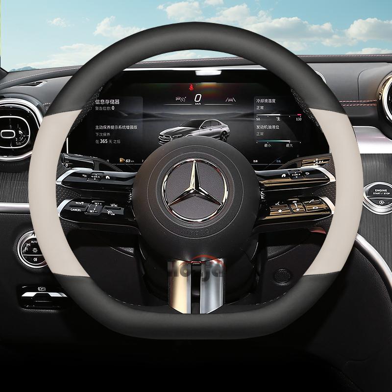 Skórzana Pokrowiec na Kierownicę Samochodową do Mercedes Benz C220 GLC W447 W124 W203 W204 W205 W218 W245 W166 W212 W210 W221 Akcesoria mo00