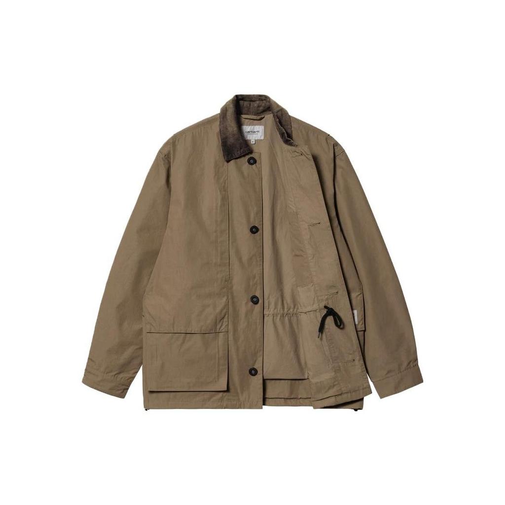 Carhartt WIP Einfarbiges Logo-Patch Cordkragen Jacke Herrenjacken I031355-1DD-XX