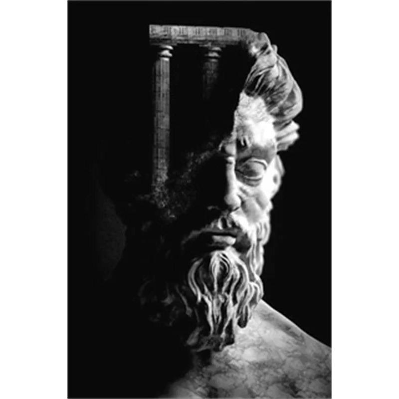 Modern Abstract Greek Statue Poster Zeus Plaster Sculpture Art Canvas Painting David Art Prints Wall Picture for Living Room
