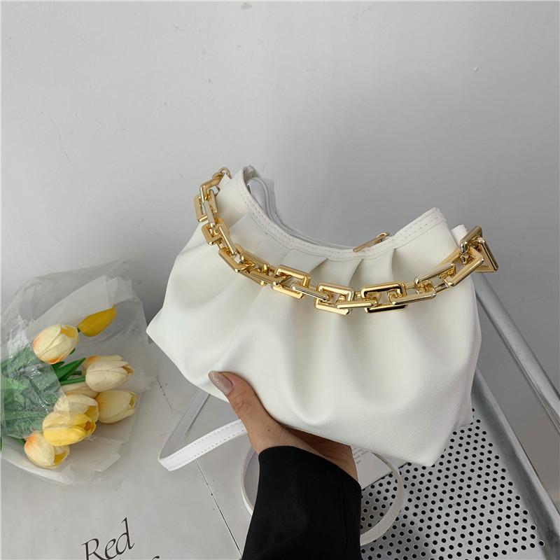 Fashion Trend Gold Chain Shoulder Crossbody Portable Dumpling Bag Versatile Women's Bag