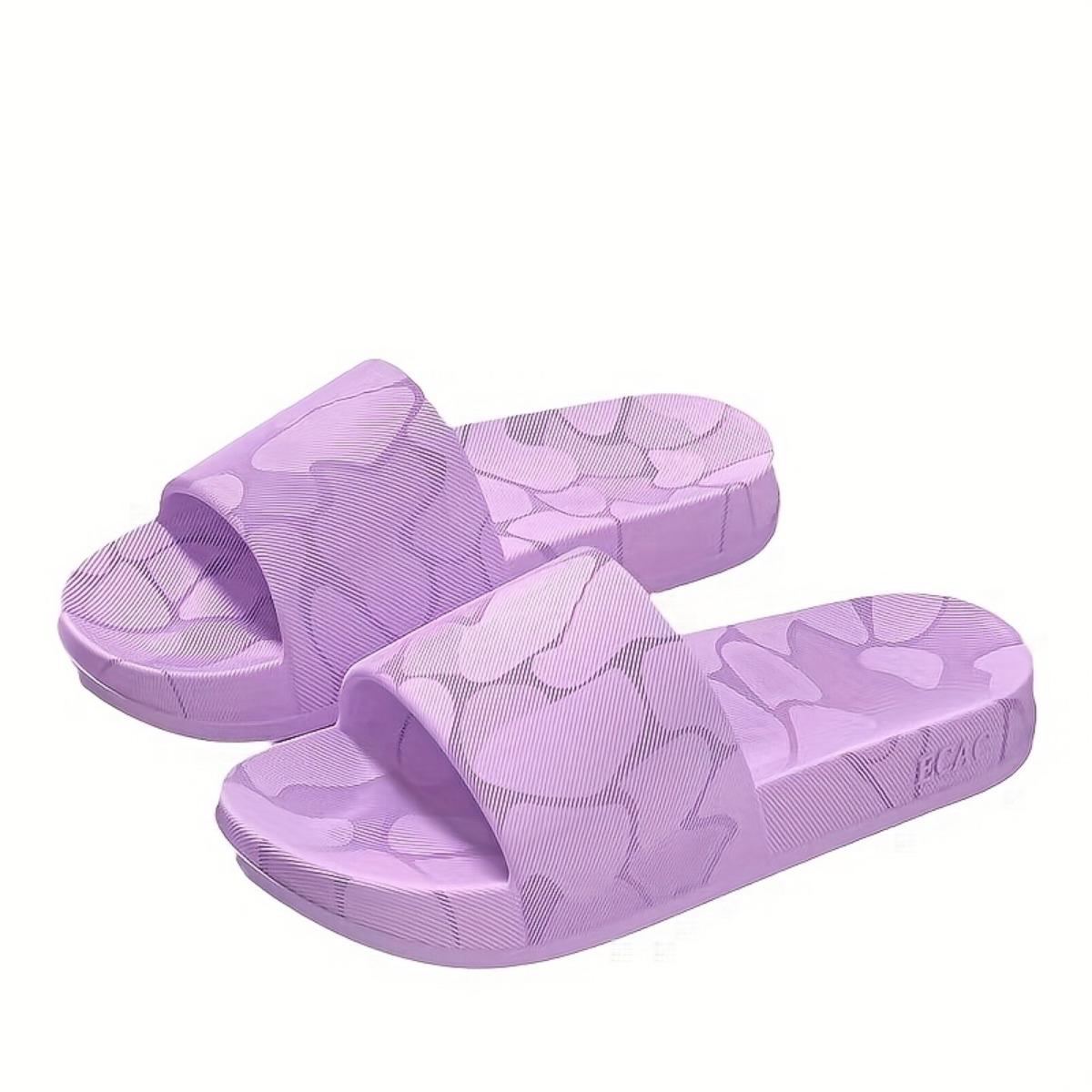 

Летние простые модные элегантные и удобные геометрические нескользящие антизапаховые домашние сандалии для ванной комнаты с мягкой подошвой тапочки 40-41 светло-фиолетовый