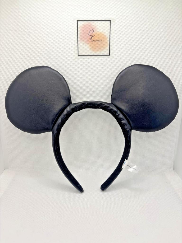 Tokyo Disney Resort Black Mickey Mouse Studs Ears HeadBand From Japan
