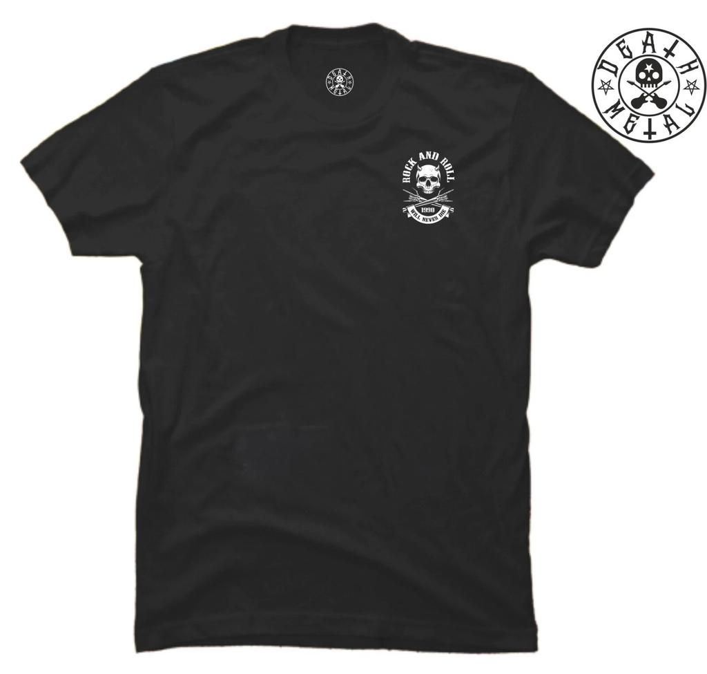 Devil Skull T Shirt Pocket Music Clothing Heavy Metal Punk Band Rock n Roll Top