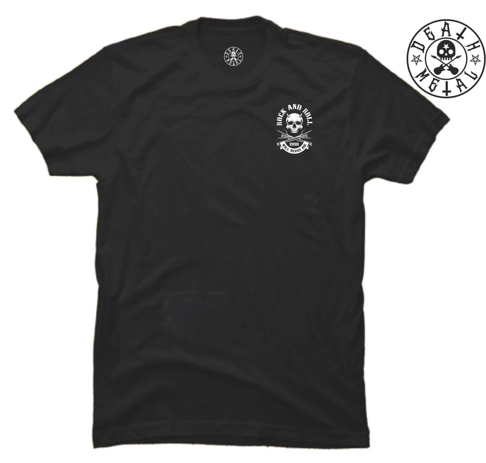 Devil Skull T Shirt Pocket Music Clothing Heavy Metal Punk Band Rock n Roll Top 4XL