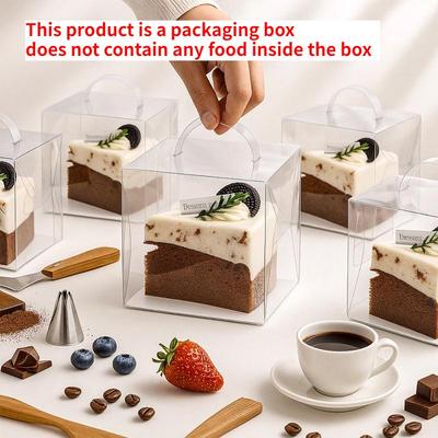 Boîte à gâteau à main hautement transparente Boîte d'emballage pour mille-feuilles jetable multifonctionnelle Coffret à dessert portable multi-spécifications