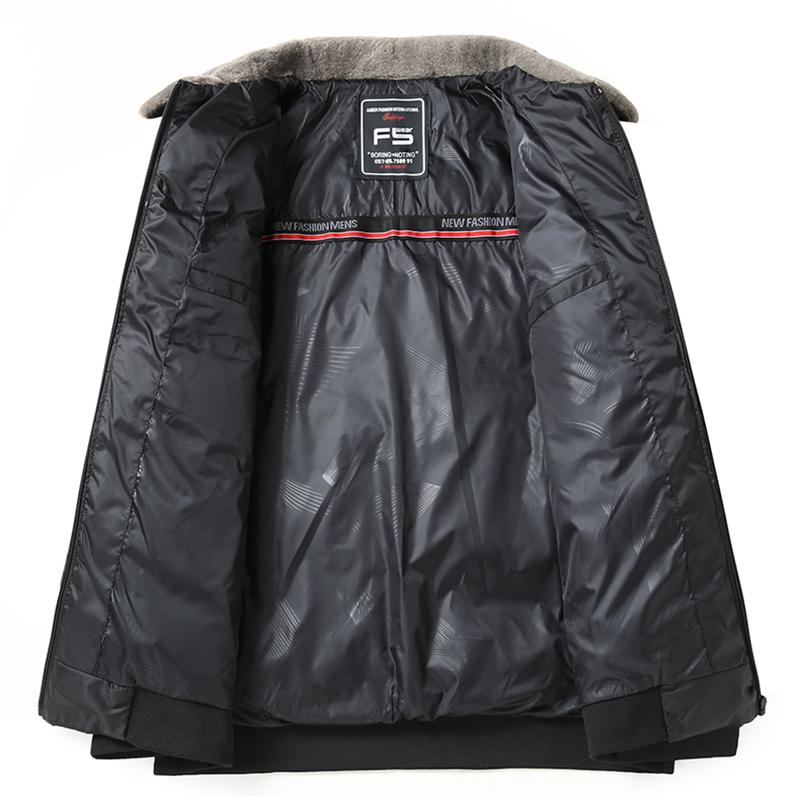 2026 New Winter Parkas Men Thicken Casual Outwear Fur Collar Slim Fit Outwear Waterproof Warm Stand Collar Outwear Coat