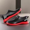 Men's Warm Lined Waterproof Low-Top Rain Boots - Anti-Slip Rubber Shoes for Fishing, Outdoor, Kitchen, or Work