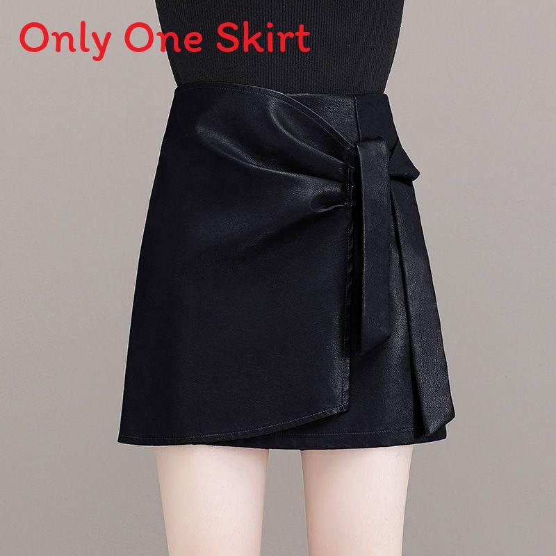 Brand High Waist Short Leather Skirt With Asymmetrical Design For Women