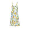 Spring New Sea Edge Vacation Style Round Neck Wide Shoulder Strap Linen Blend Print Midi Skirt Dress 3611306