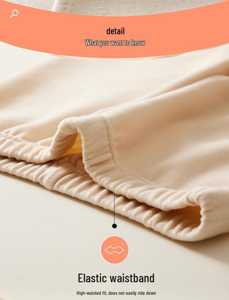 Women's High-Waist Velvet Fleece-Lined Thermal Pants - Seamless, Anti-Static, Cold-Proof Autumn Base Layer