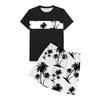 Men's Casual Two Piece Set Short Sleeve T Shirt and Elastic Waist Drawstring Shorts Summer Outfit Lightweight Comfortable Fit