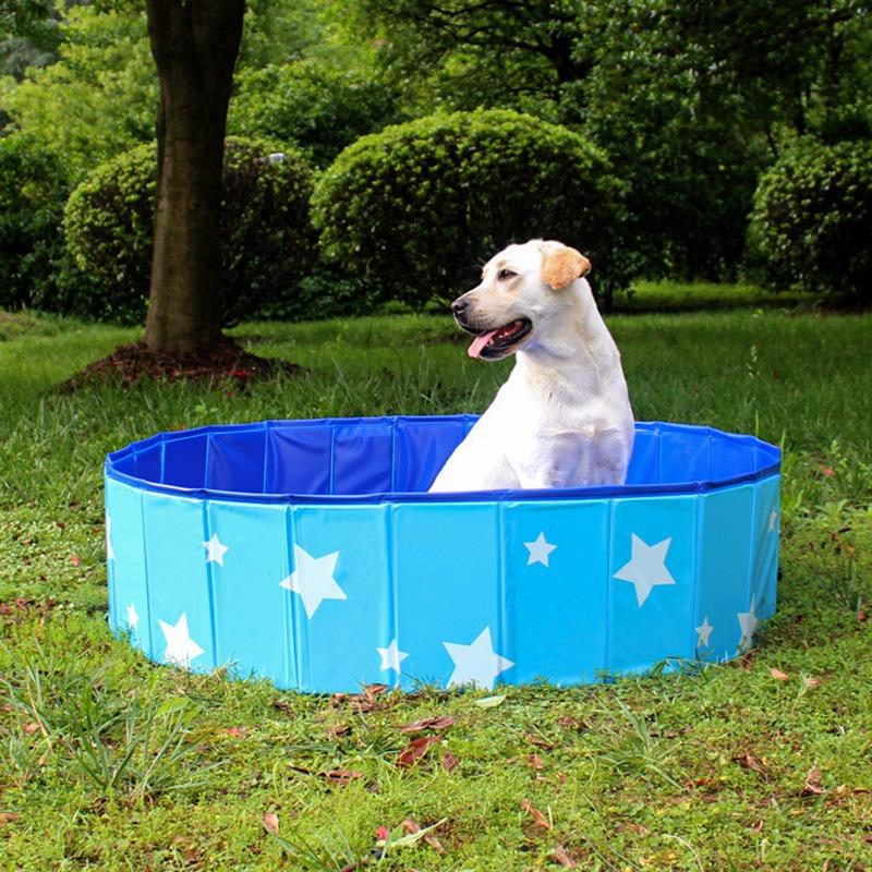 Faltbarer Haustier-Swimmingpool Große Hundebadewanne Zusammenklappbares Waschbecken für Golden Retriever Katze Innen Außen Wasserspielpool