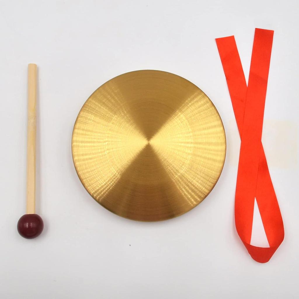 9/12/15cm Mini Gong Instrument Chinese Traditional Percussion Instrument Copper Gong with Beater for Kid Toy Celebration
