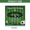 Elastic Stretch Football Bead Bracelet Artistic Glass Beads Bangle Comfort Fit Sporty Accessory for Men and Women