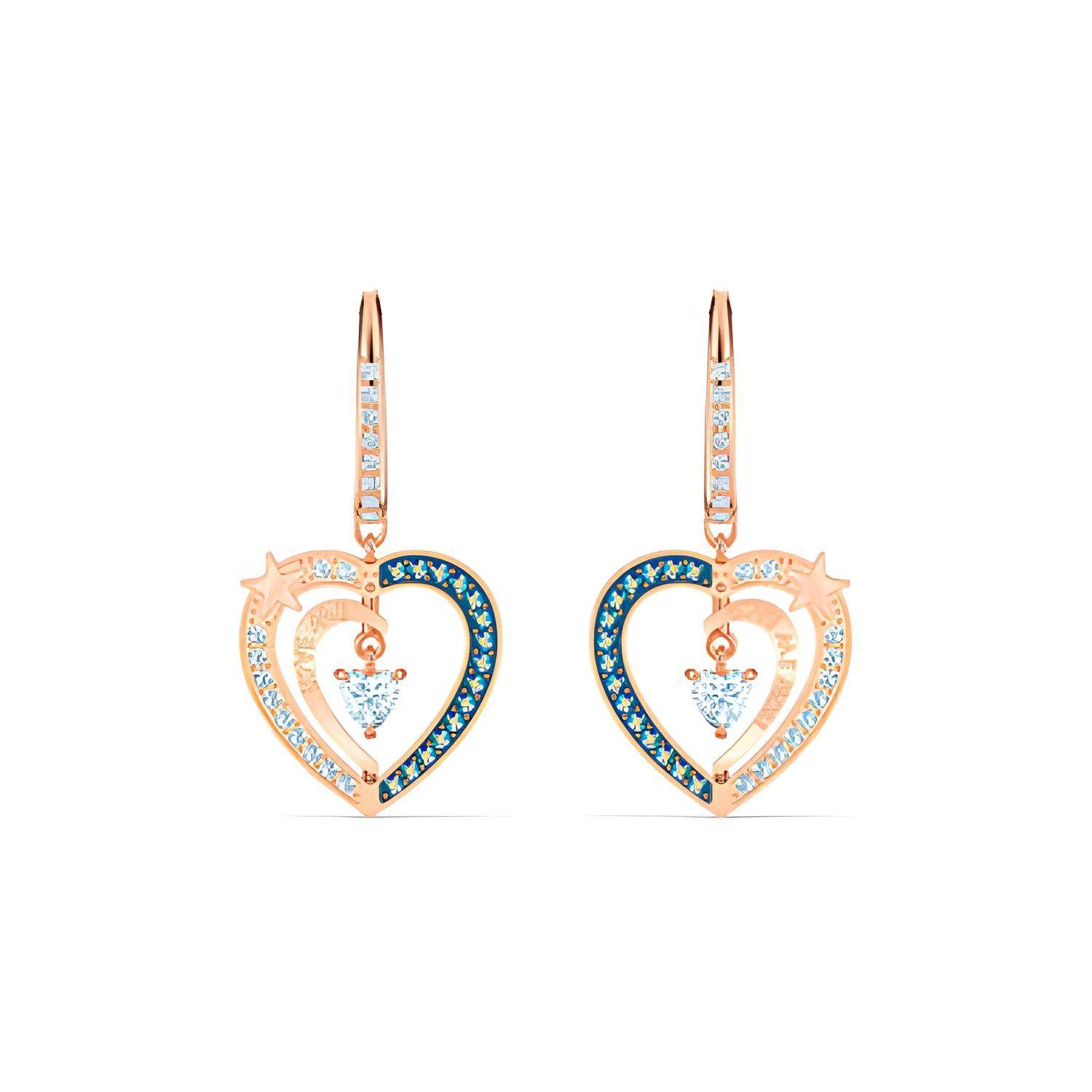 Swarovski Starry Night Romantic Heart Earrings Women earrings Blue 5484016 Blue