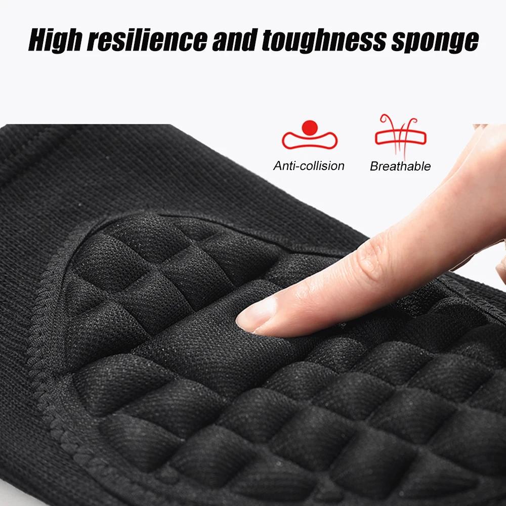 1Pair Anti-Slip Padded Sponge Knee Brace Breathable Flexible Elastic Knee Pad Support for Football Volleyball Dance Sports
