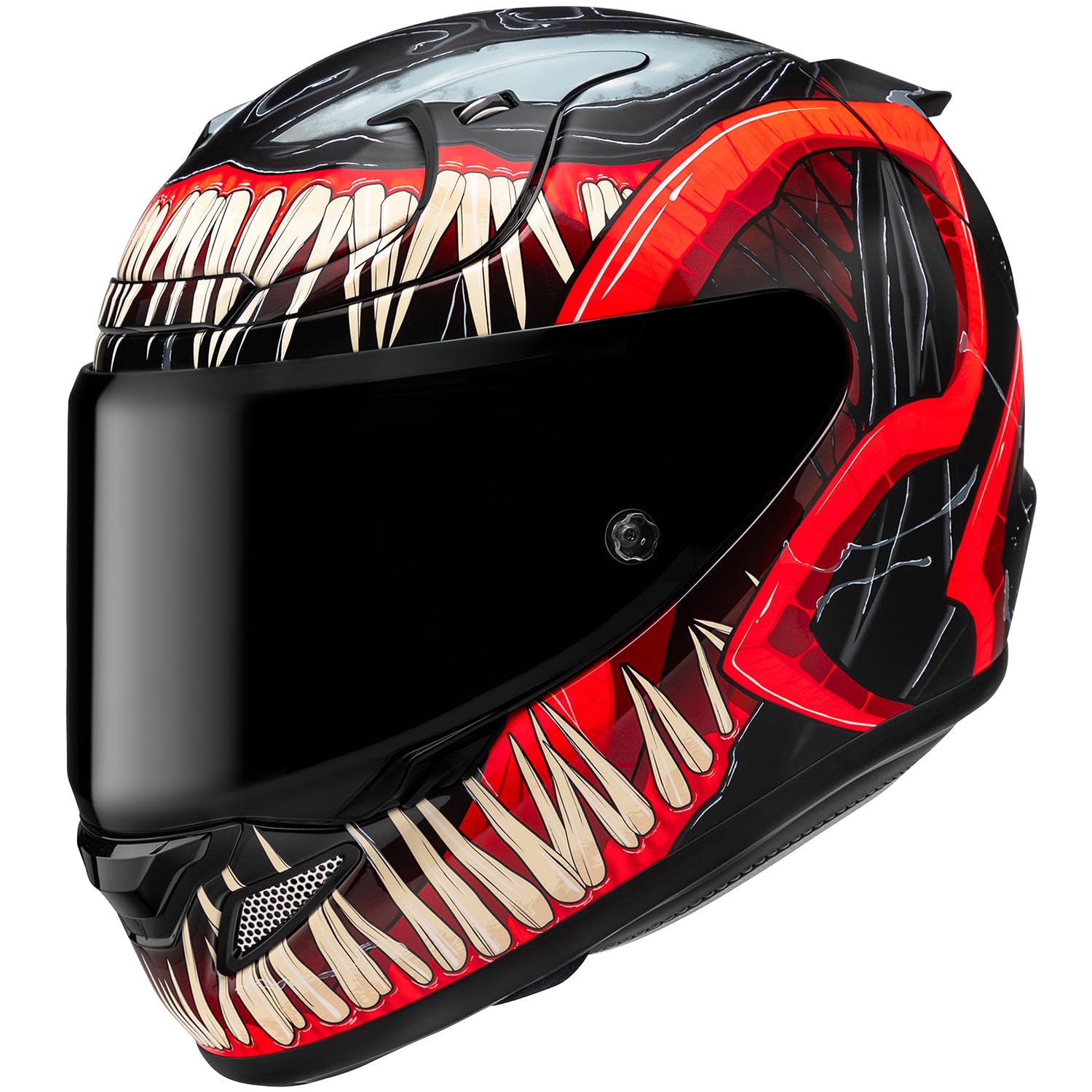 

HJC HELMETS Motorcycle Helmet Full Face Sun Visor Ventilation Internal Removable RPHA 12 MARVEL RPHA12 Venom 3 HJH257 VENOM3 L Built-in (MC1SF)
