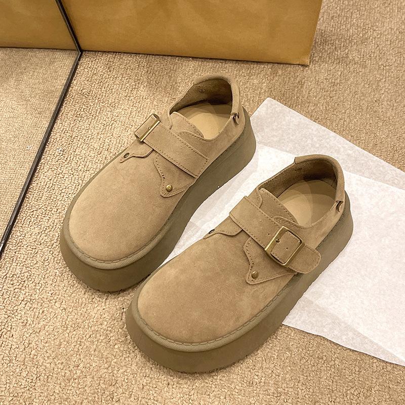 Retro soft-faced soft-soled single shoes 2025 autumn shoes fashionable versatile flat-soled women's shoes one-pedal Doudou shoes 9001