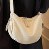 Japanese Style Casual Cloth Bag Crossbody Bag Female College Students Commuting To Class, Large Capacity Simple Dumpling Bag