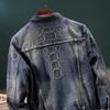 Men's Trendy Retro Embroidered Denim Motorcycle Jacket – Casual Loose-Fit, Versatile Autumn/Winter Style