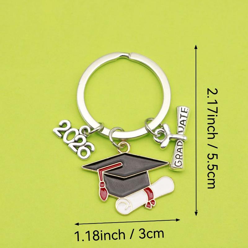 Doctoral Hat Graduation Cap Keychain 2026 Metal Pendant Gown Bag Keyring Fashionable Celebration Gift for College Students